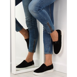 Baskets à enfiler en daim 7103 Noir le noir 7