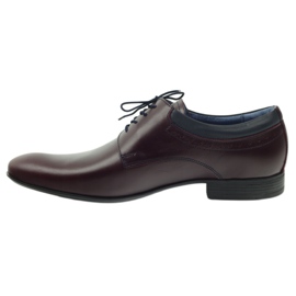Tur Chaussures en cuir masculin bordeaux rouge 2