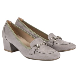 Escarpins vinceza en daim gris 6