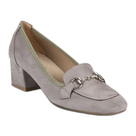 Escarpins vinceza en daim gris 3