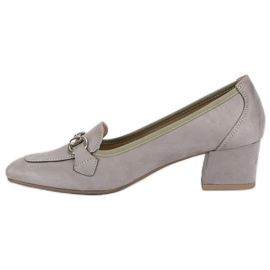 Escarpins vinceza en daim gris 4