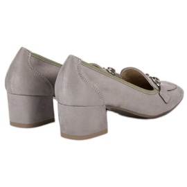 Escarpins vinceza en daim gris 5