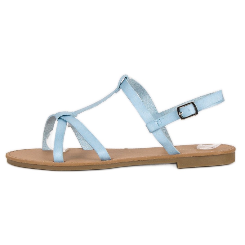 Ideal Shoes Sandales bleu clair 2