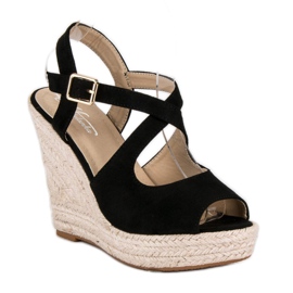 Espadrilles compensées le noir 3