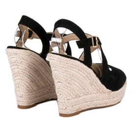 Espadrilles compensées le noir 5