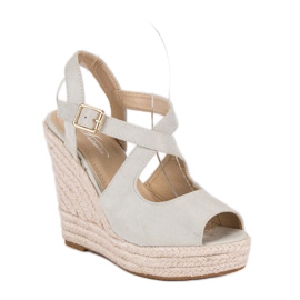 Espadrilles compensées gris 2