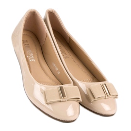Ballerines laquées à nœud brun 2