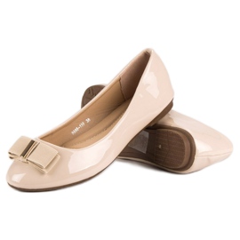 Ballerines laquées à nœud brun 3