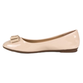 Ballerines laquées à nœud brun 5