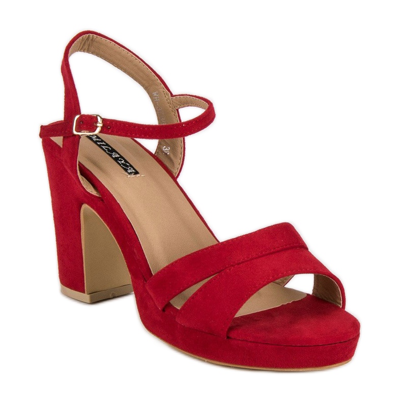 Milaya Sandales à talons à la mode rouge 1