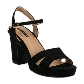 Milaya Sandales à talons à la mode noir 1