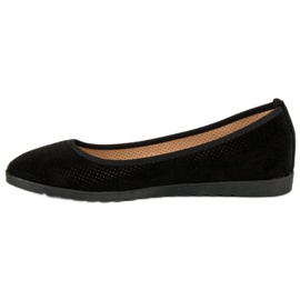 Sun Color Ballerines en daim ajouré le noir 4