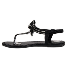 Abloom Tongs avec bande élastique le noir 4