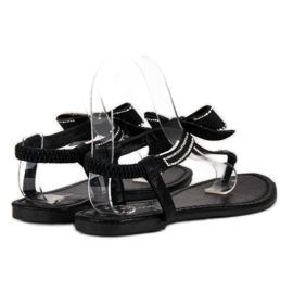 Abloom Tongs avec bande élastique le noir 5