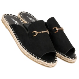 Espadrilles tongs en daim noir le noir 6