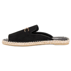 Espadrilles tongs en daim noir le noir 4