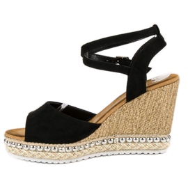 Best Shoes Sandales compensées noir 2