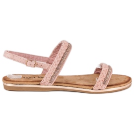 Super Me Sandales confortables en daim rose 2