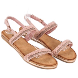 Super Me Sandales confortables en daim rose 1