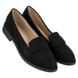 Small Swan Mocassins en daim le noir 4