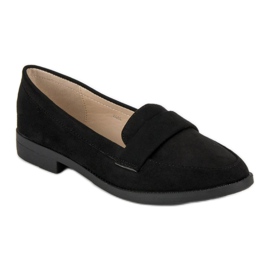 Small Swan Mocassins en daim le noir 1