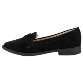 Small Swan Mocassins en daim le noir 2