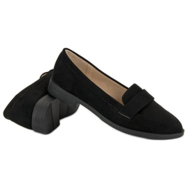 Small Swan Mocassins en daim le noir 3