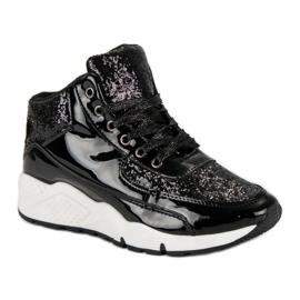 Baskets noires à paillettes le noir 1