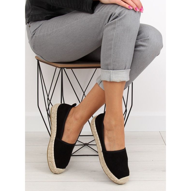 Espadrilles noires pour femmes BB10P noir 1