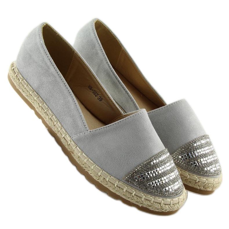 Espadrilles Grises pour femme H8-102 Argent 2 Espadrilles Grises pour femme H8-102 Argent 2