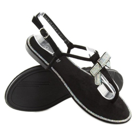 Sandales en daim noir 218-120 2