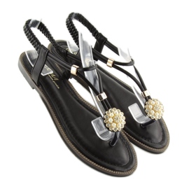 Sandales tongs femme noires 7537 noir le noir 2