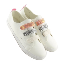 Baskets femme blanches BM1978 blanc gris jaune 6