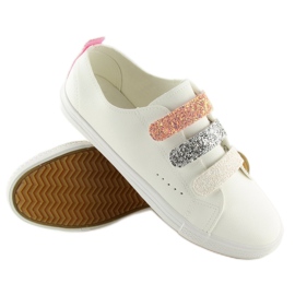 Baskets femme blanches BM1978 blanc gris jaune 2