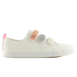 Baskets femme blanches BM1978 blanc gris jaune 3