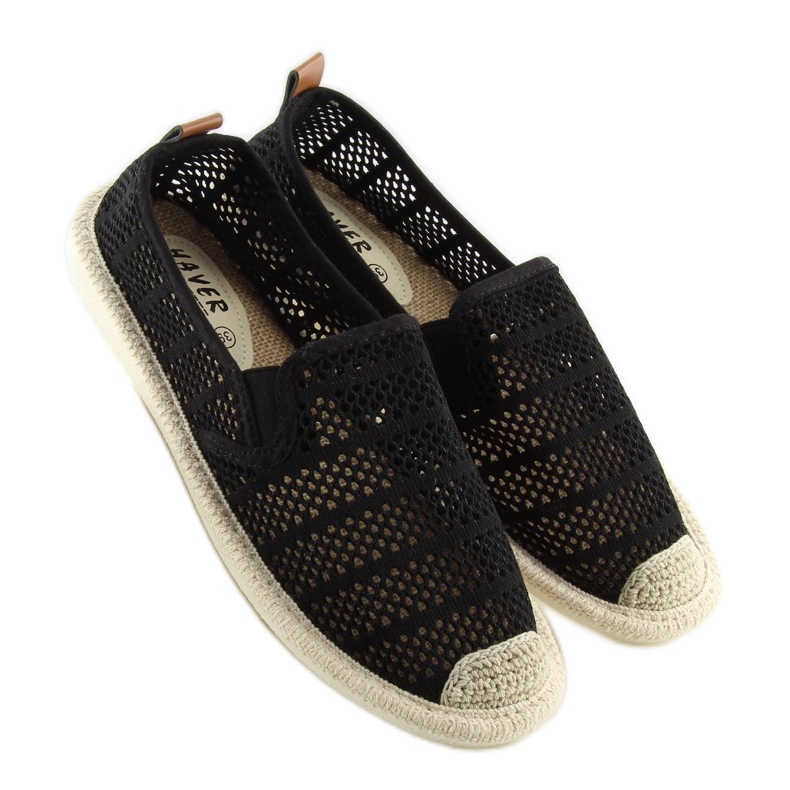 Espadrilles résille noires F01B Noir 2