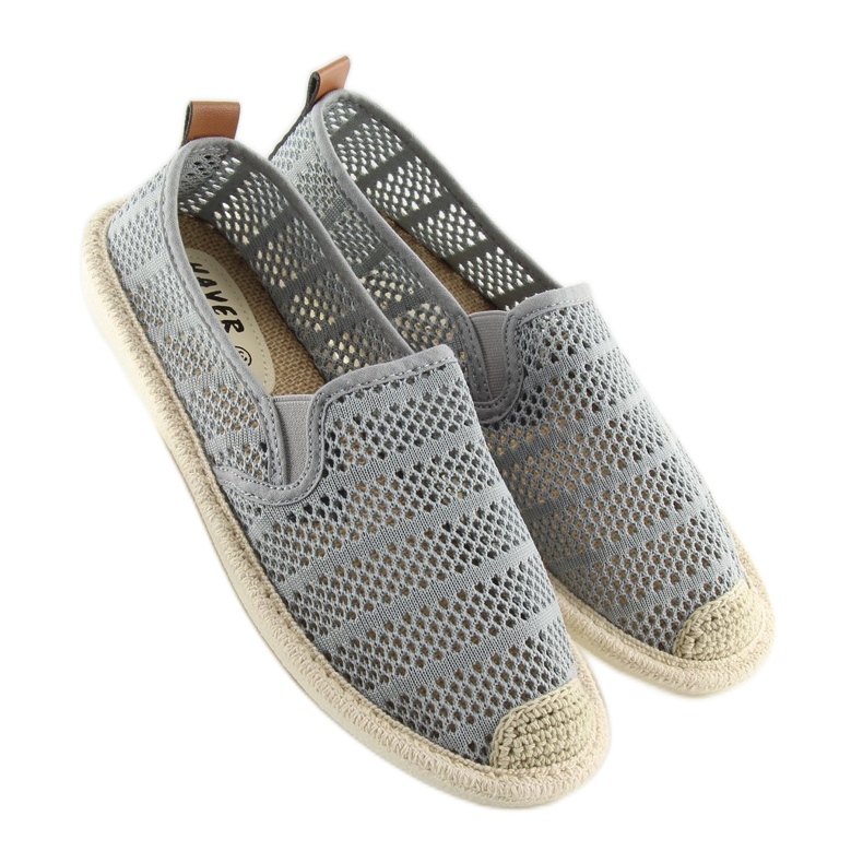 Espadrilles résille grises F01B Gris 2 Espadrilles résille grises F01B Gris 2