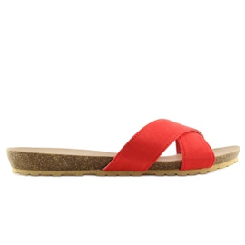 Chaussons en daim rouge pour femmes SR-2812 Orange 2
