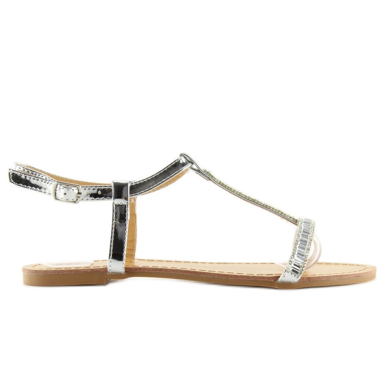 Sandales en argent avec zircons cubiques SY644 argent gris 2