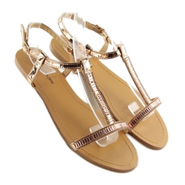 Sandales avec zircons cubiques roses SY644 1