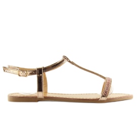 Sandales avec zircons cubiques roses SY644 2
