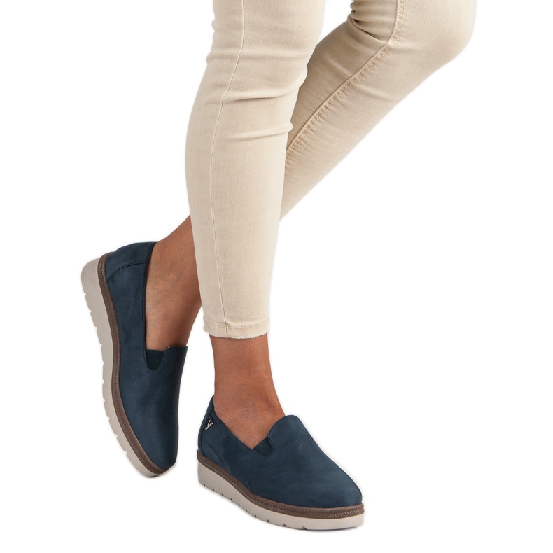 Chaussures vinceza à enfiler en daim bleu 2