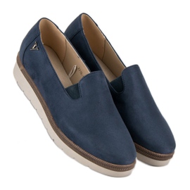 Chaussures vinceza à enfiler en daim bleu 3
