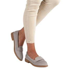 Small Swan Mocassins en daim gris 3