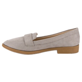 Small Swan Mocassins en daim gris 5