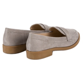 Small Swan Mocassins en daim gris 6