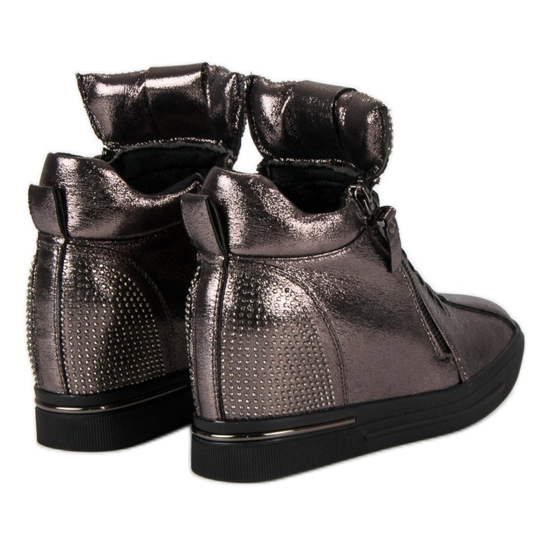 Baskets graphite avec fermeture éclair multicolore 2