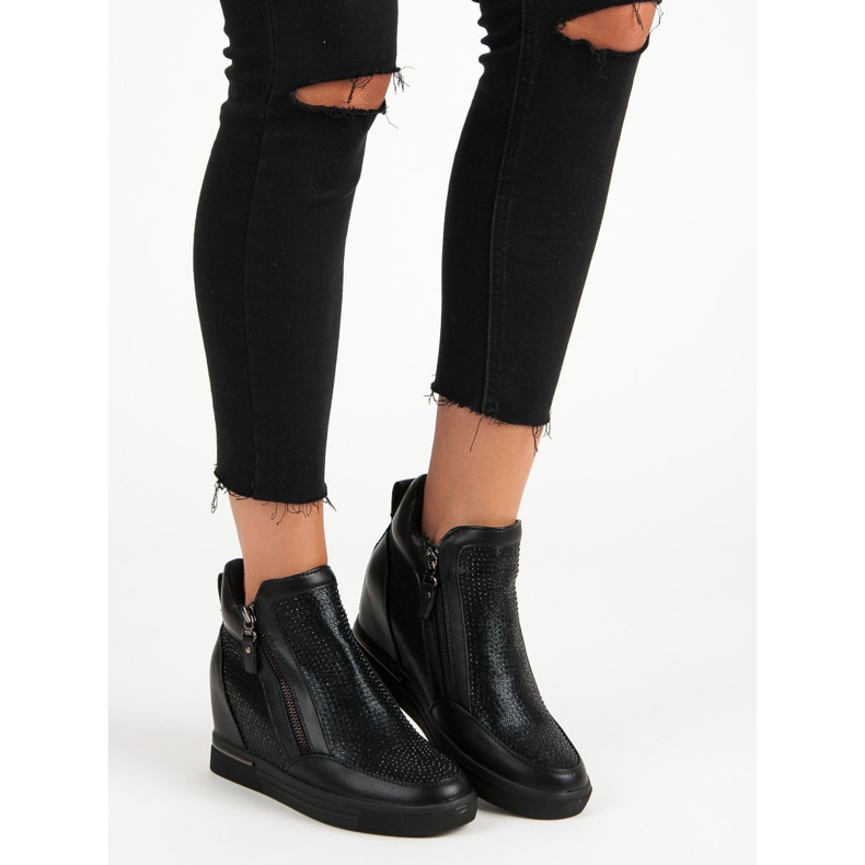 Baskets sur la fermeture éclair noir 2