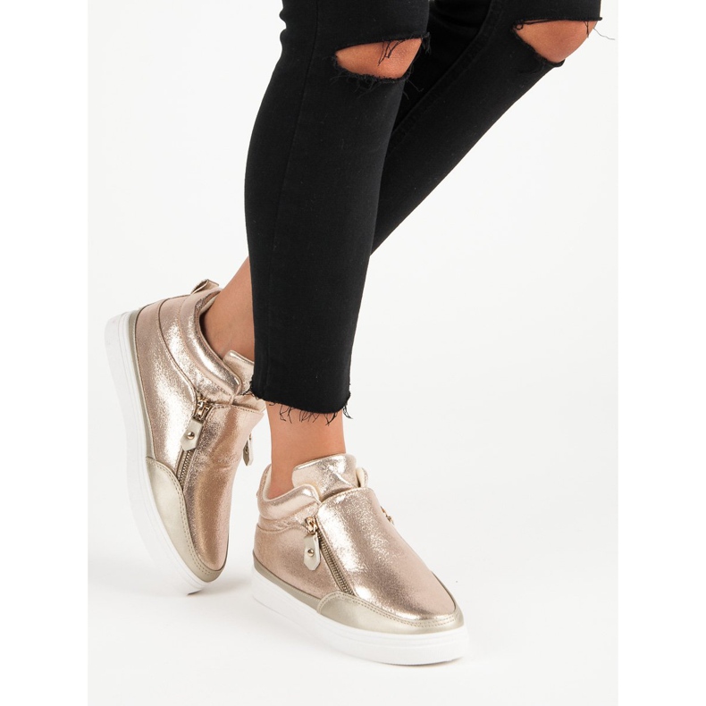 Lgm Baskets dorées à fermeture éclair d'or 1