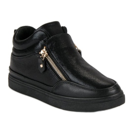 Lgm Baskets noires avec une fermeture éclair le noir 3